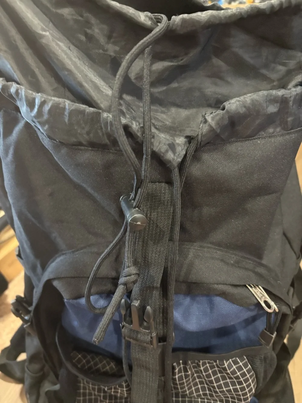The North Face Vintage Extreme 55L Blue Black Hiking Trail Light Backpack